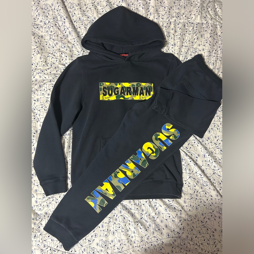 Matching Sugarman Limited Edition Navy Blue Cotton Hoodie & Pants